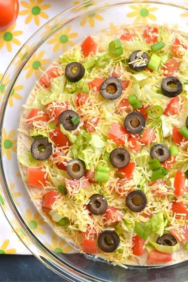 HEALTHY TACO DIP WITH GREEK YOGURT