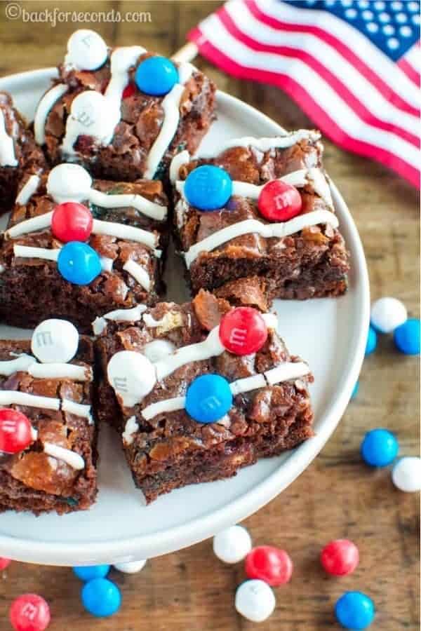 Patriotic Marshmallow Crunch Brownies