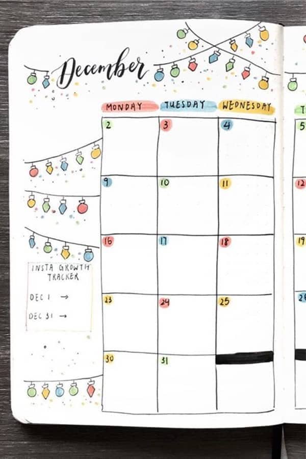 Holiday Theme Monthly Layout