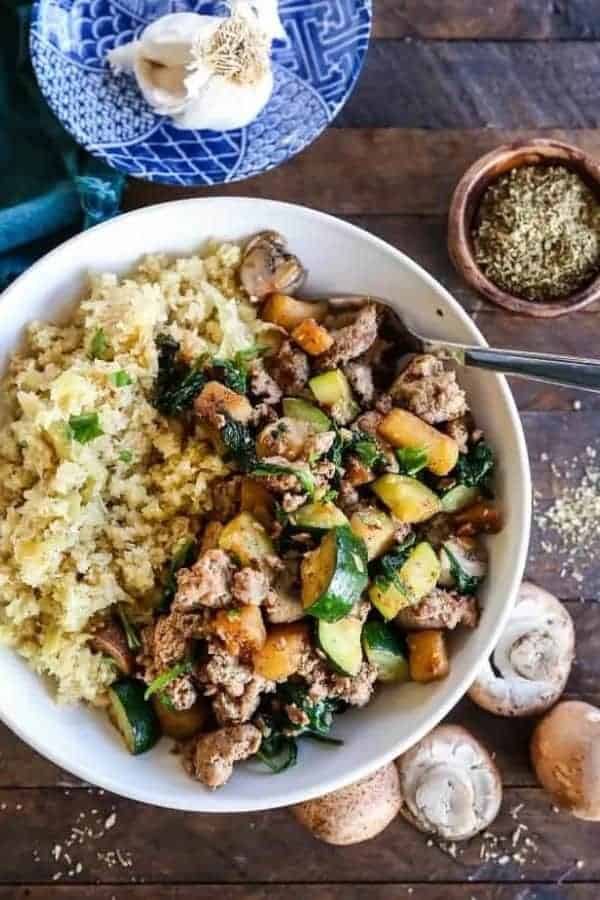 GROUND TURKEY BOWLS WITH CABBAGE RICE