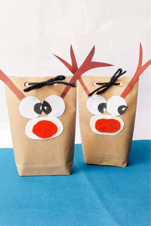 Paper Reindeer Craft & Christmas Bag For Kids