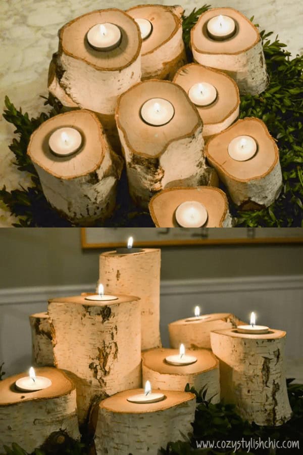 Tree Stump Candle Holder