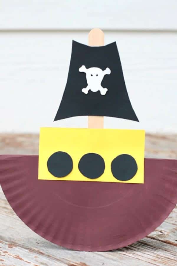 Rocking Paper Plate Pirate Boat