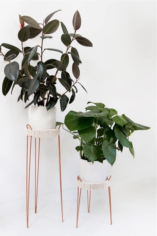 Hairpin Copper Leg Planter Stands