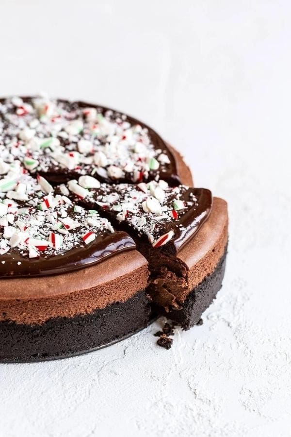 CHOCOLATE PEPPERMINT CHEESECAKE