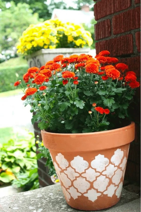 Stenciled Pot