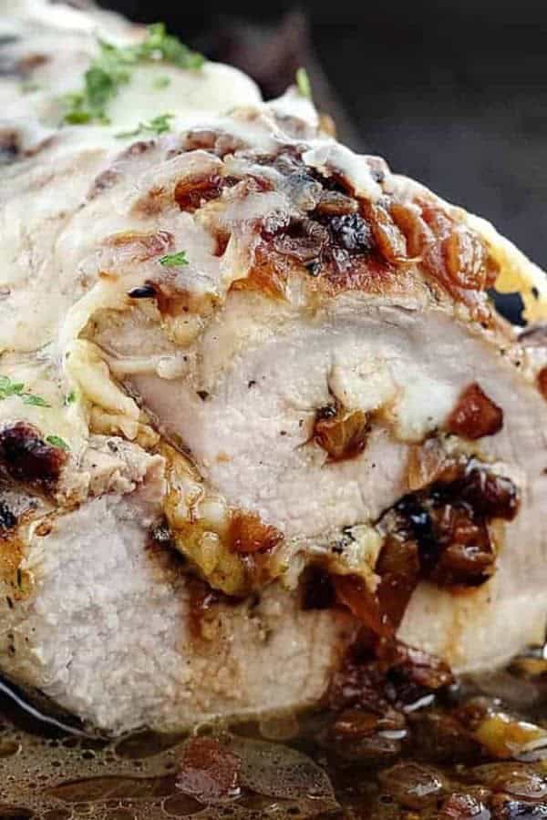 FRENCH ONION STUFFED PORK LOIN