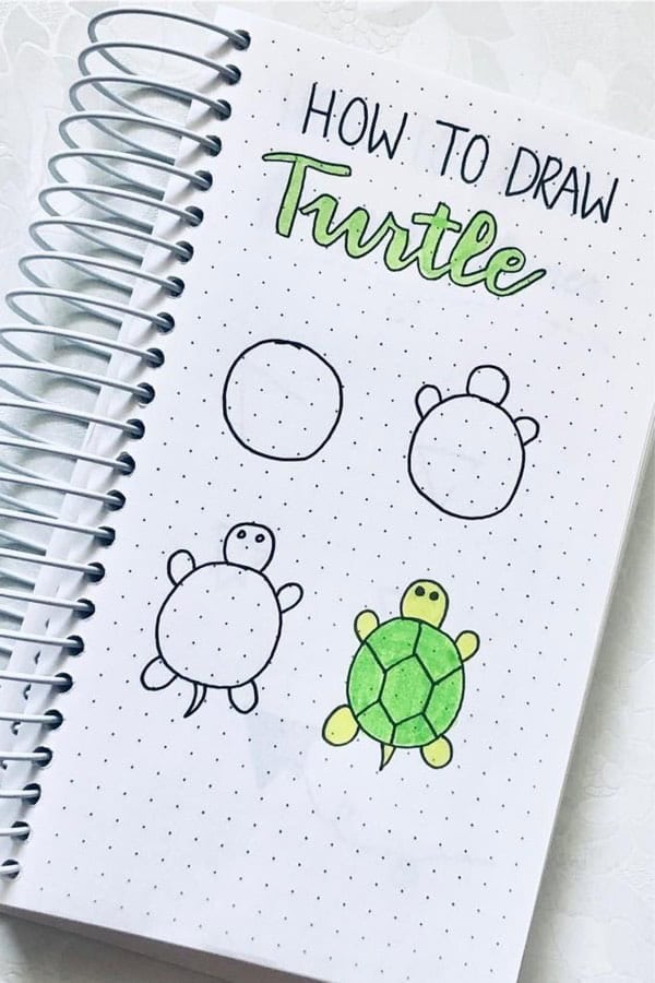 Step By Step Turtle Doodle