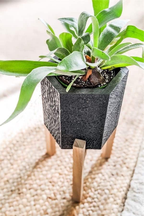 DIY Carved Hexagon Planter