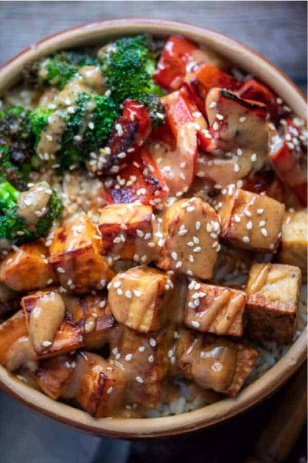 Tempeh Bowls With Miso-Almond Sauce