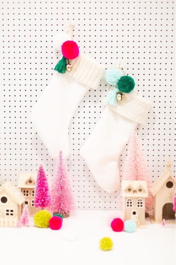 DIY White Christmas Stockings