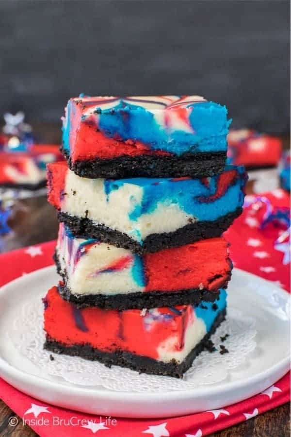 Red, White and Blue Cheesecake Bars