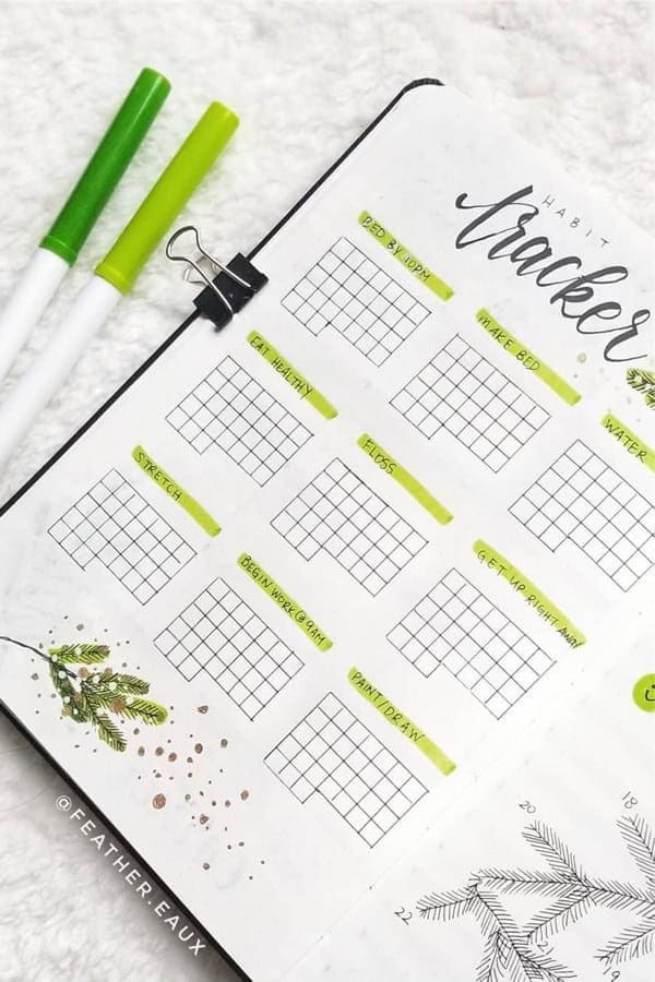 Green December Habit Tracker