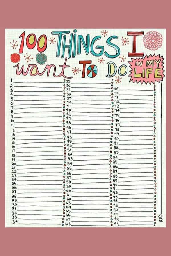 “100 THINGS I WANT TO DO IN MY LIFE” BUCKET LIST