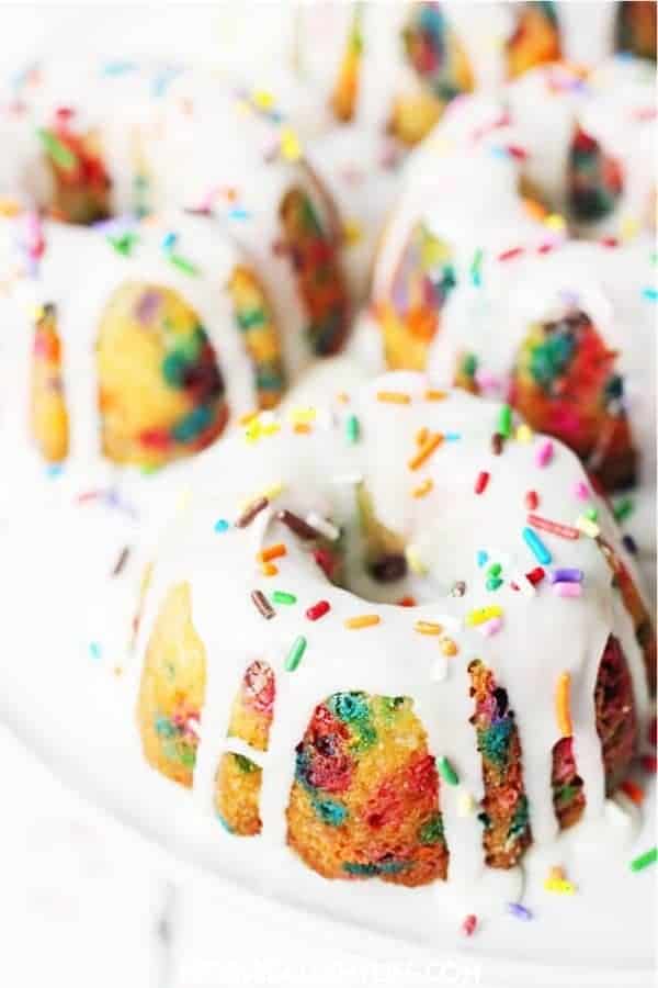 Mini Funfetti Bundt Cake with Vanilla Glaze