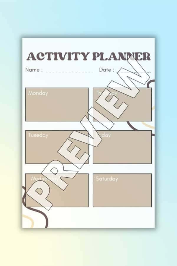 CREAM & BROWN RETRO ACTIVITY PLANNER