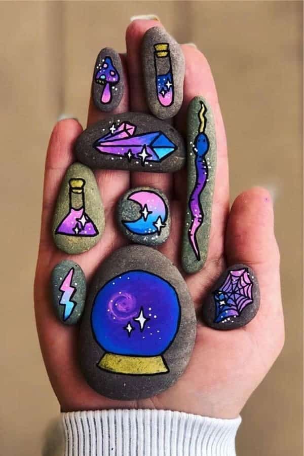 Halloween Spell Painted Rocks