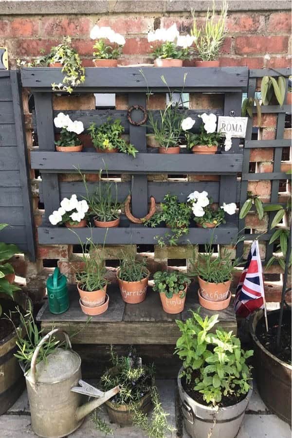 Dark Wood Vertical Garden