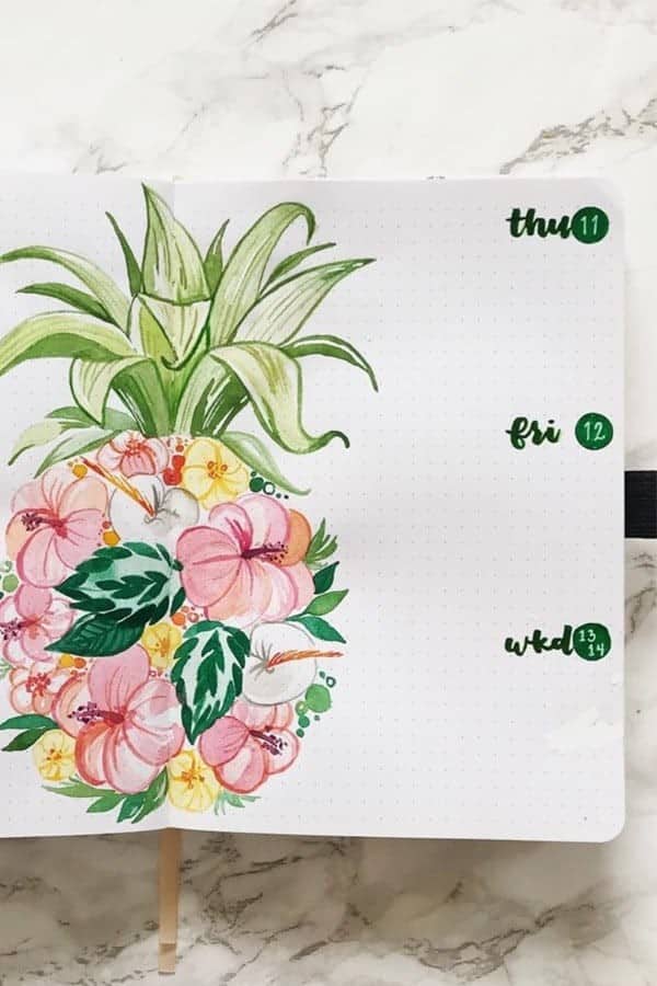 Pineapple Flower Weekly Spread