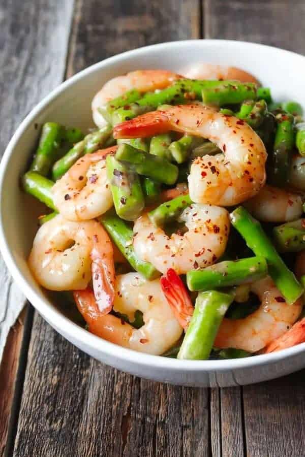 SHRIMP AND ASPARAGUS STIR FRY