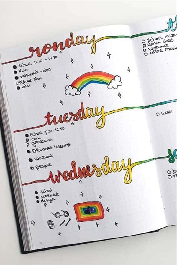 Rainbow Weekly Spread