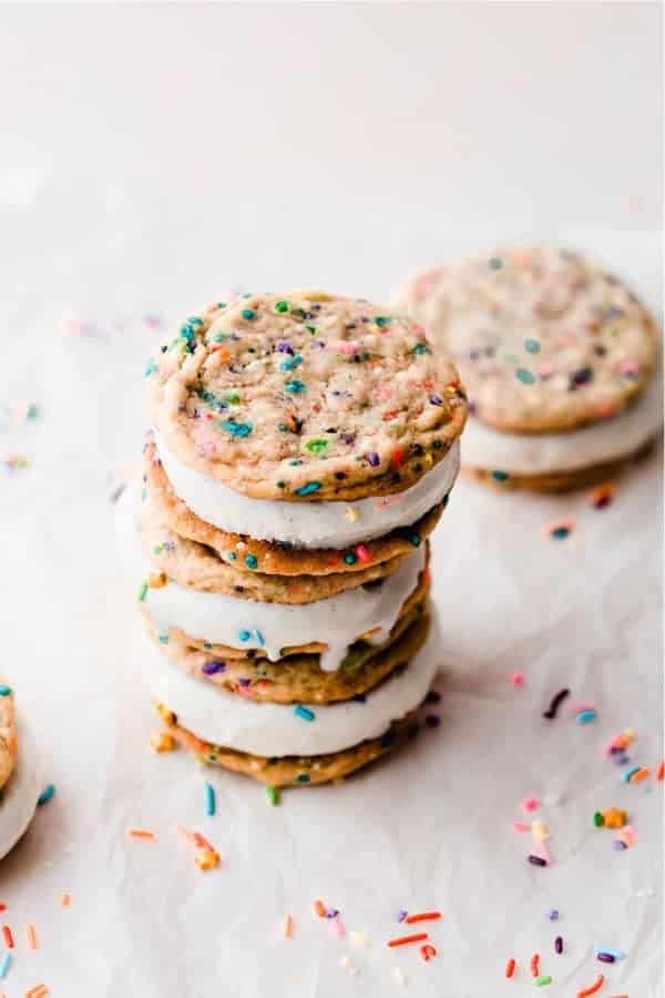 Funfetti Cookie Ice Cream Sandwiches