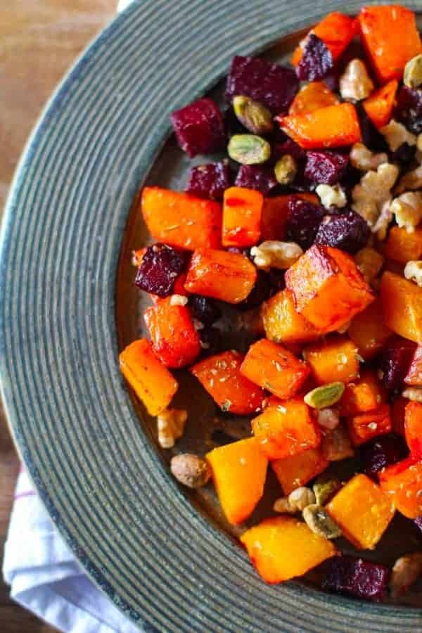 MAPLE ROASTED BUTTERNUT SQUASH AND BEETS