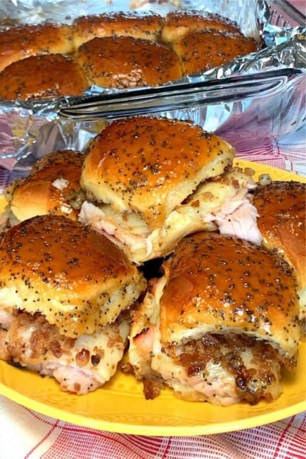 Turkey, Cheddar and Bacon Sliders on Hawaiian Rolls