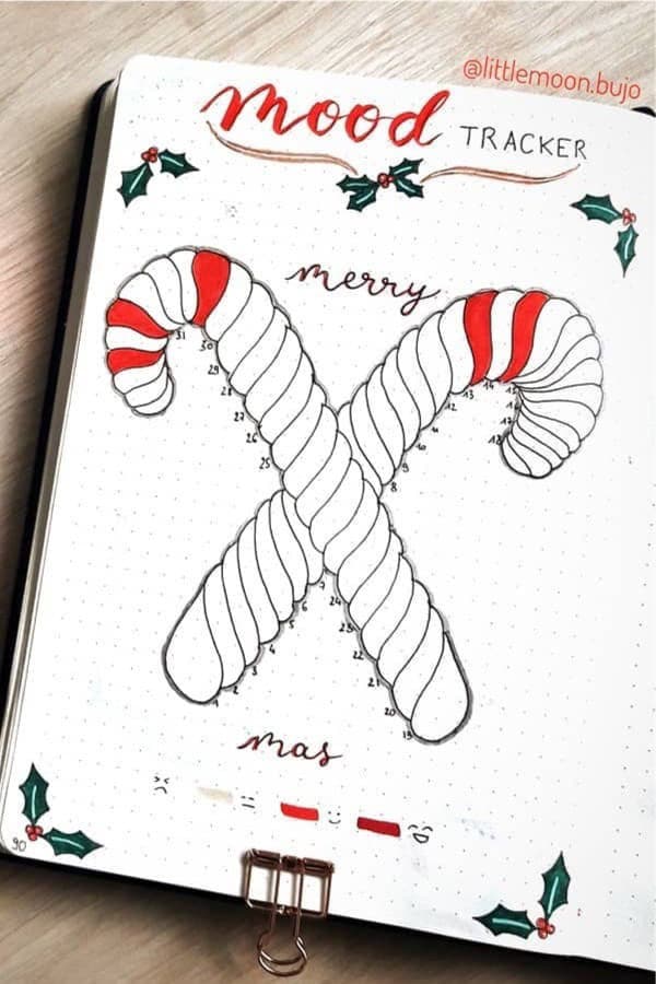 Merry X Christmas Bujo Tracker