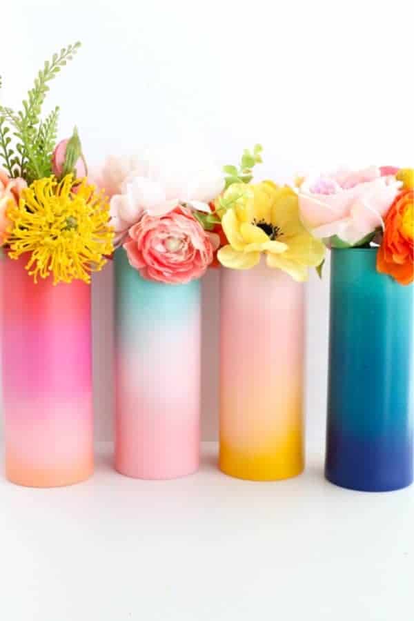 DIY Gradient Flower Vases