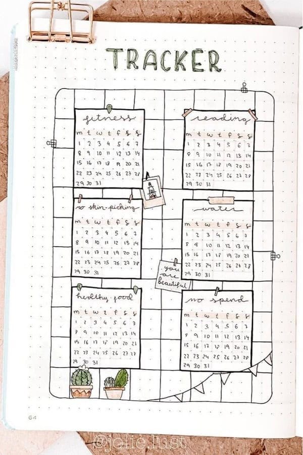 Succulent Habit Tracking Layout