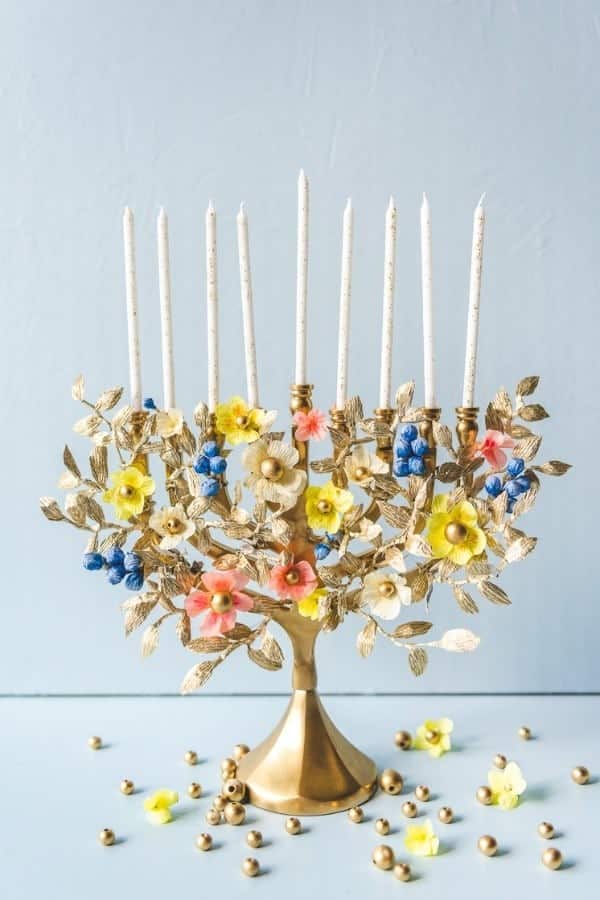 DIY PAPER FLOWER MENORAH