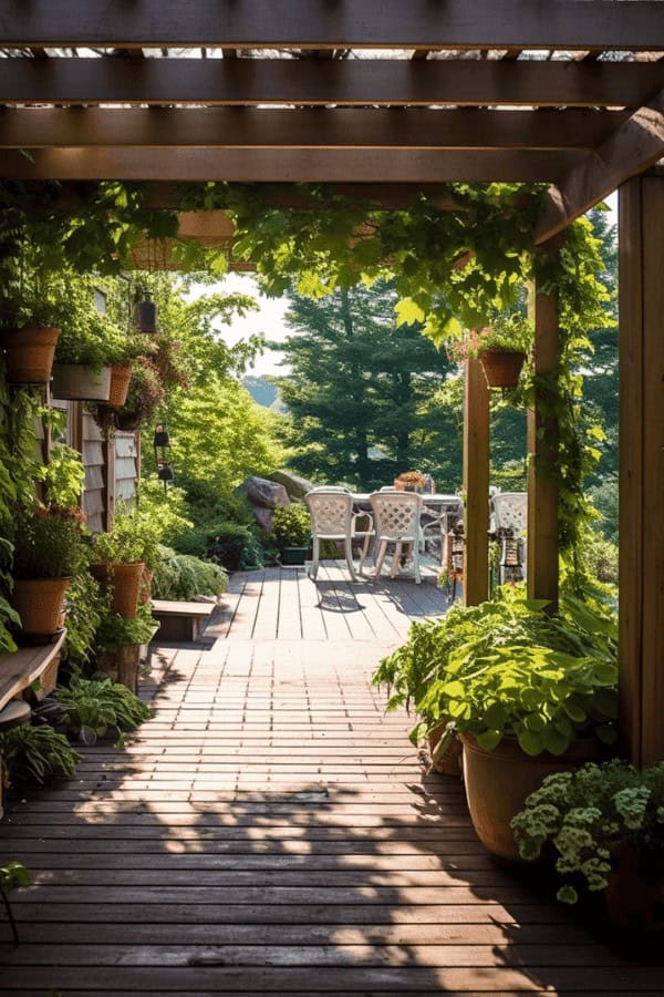 Pergola With Plant Hangers