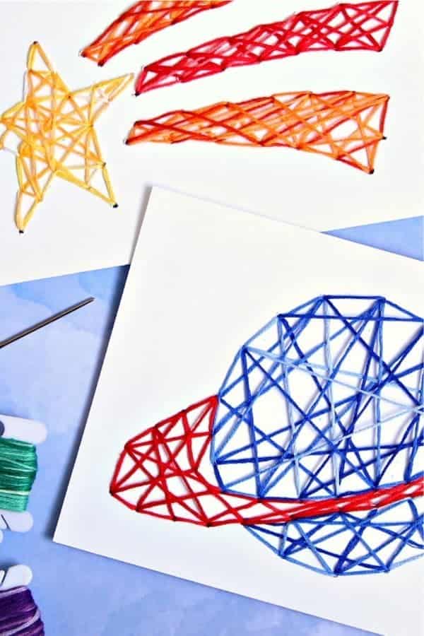 Easy Stitched String Art for Kids