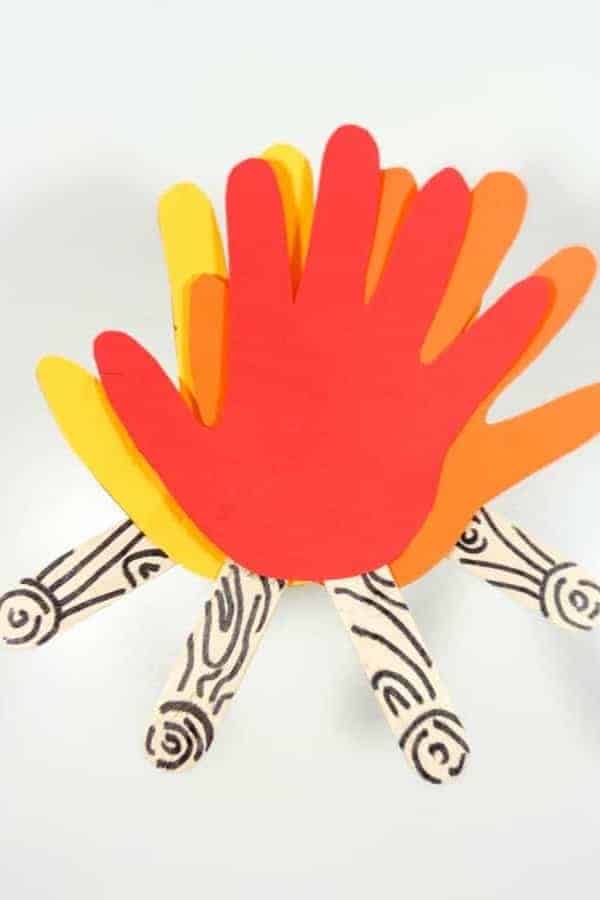 HANDPRINT CAMPFIRE PAPER CRAFT