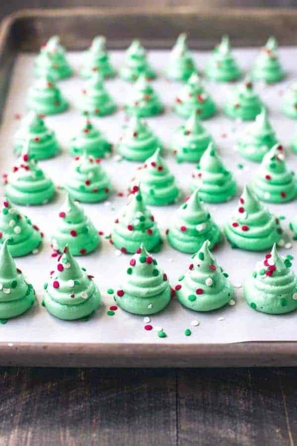 CHRISTMAS TREE MERINGUES