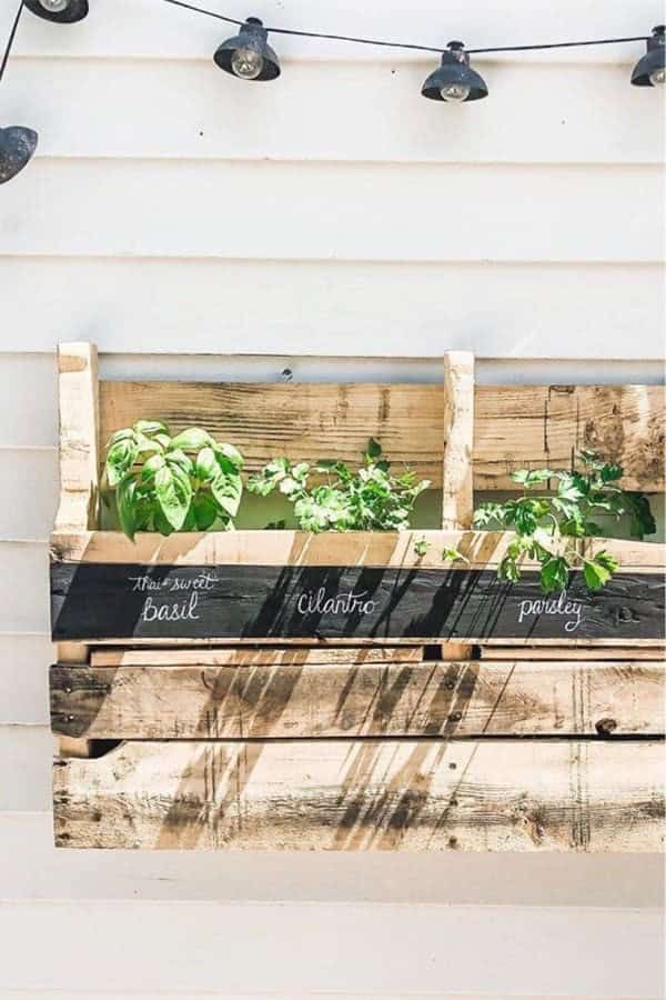 Hanging Pallet Herb Planter