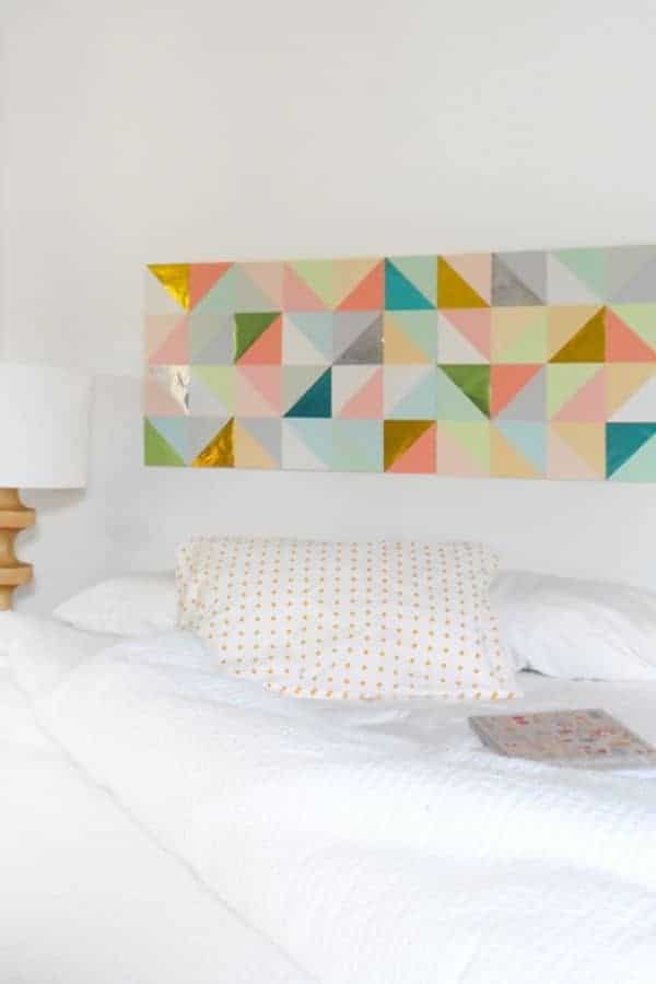 GEOMETRIC PAPER PATCHWORK WALL ART