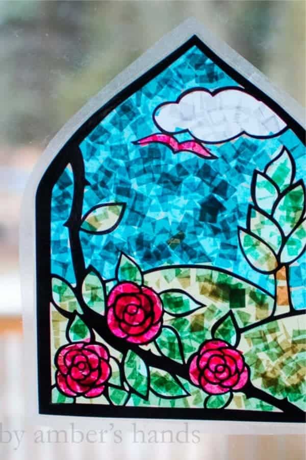 Rose Sun Catcher Art Project