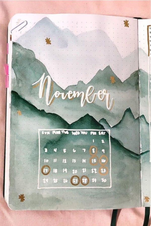 Green Watercolor Monthly Cover