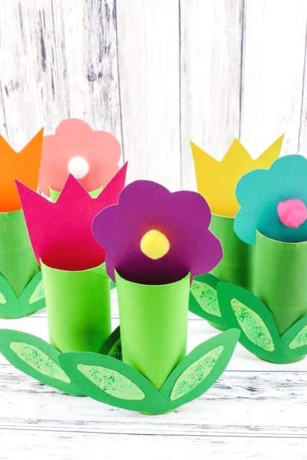 Paper Roll Spring Flowers Craft