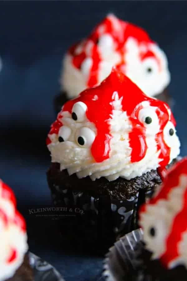 Ghoulish Monster Halloween Cupcakes