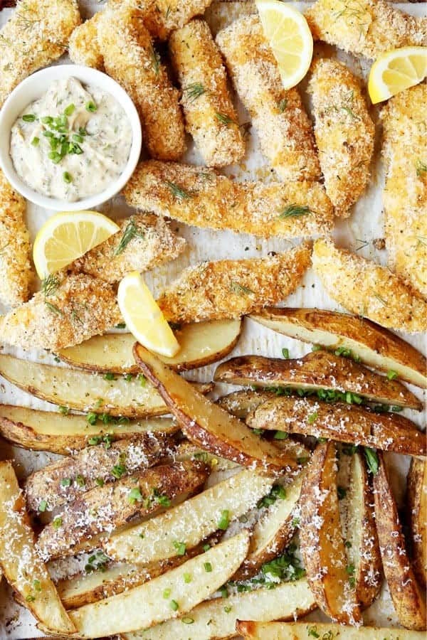 Sheet Pan Fish and Chips