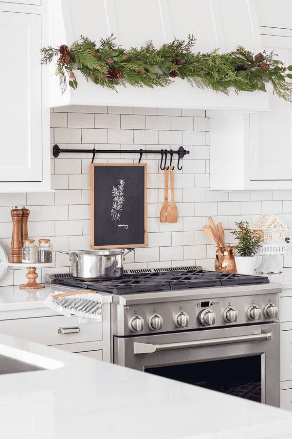 Faux Garland Above Range Hood