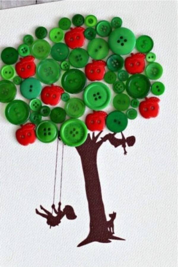 Button Apple Tree Craft