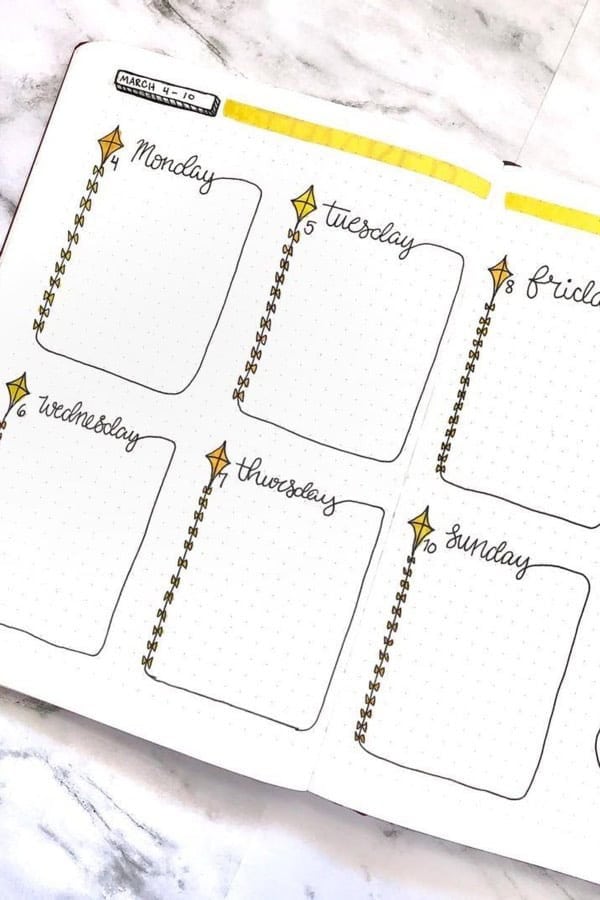 Kite Theme Weekly Spread