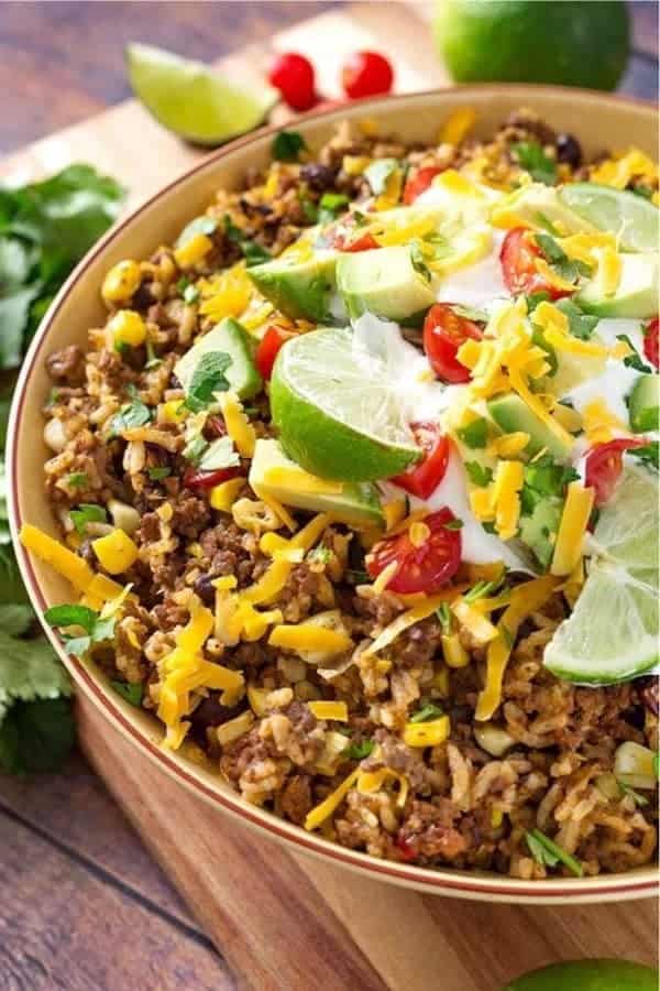 Instant Pot Beef Taco Bowls