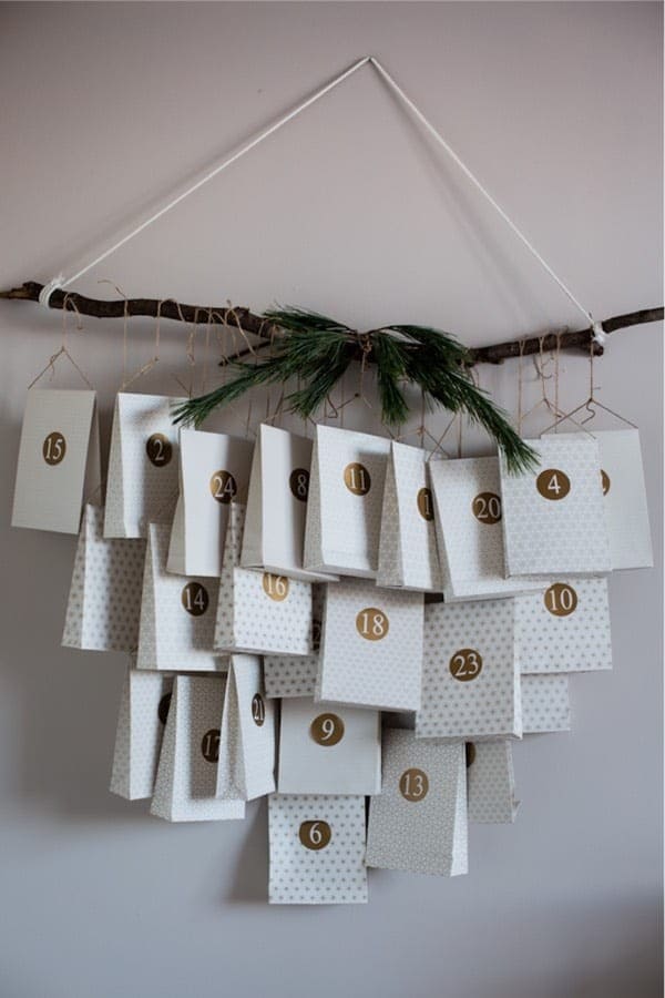 Paper Bag Christmas Calendar Wall Hanging