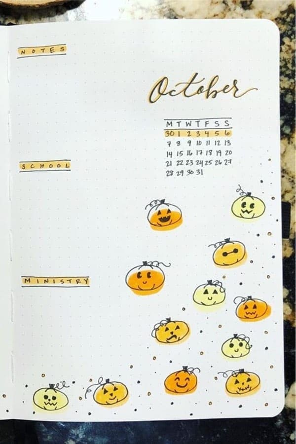 Cute Pumpkin Weekly Layout