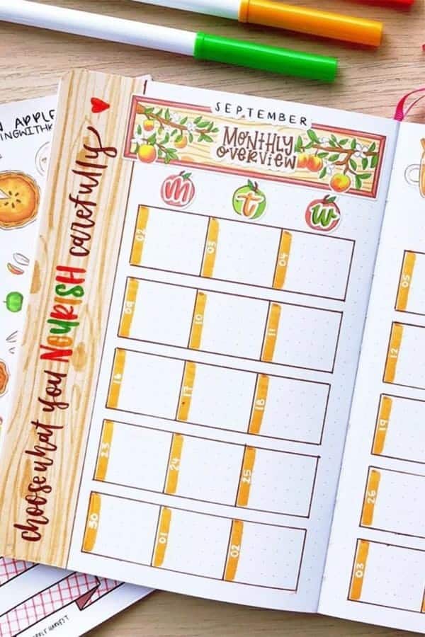 Monthly Spread With Stickers